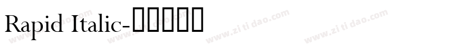 Rapid Italic字体转换